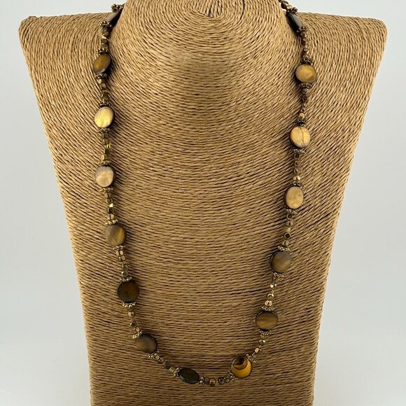 Bohemian Style Tiger Eye Abalone Necklace - Picture 1 of 4